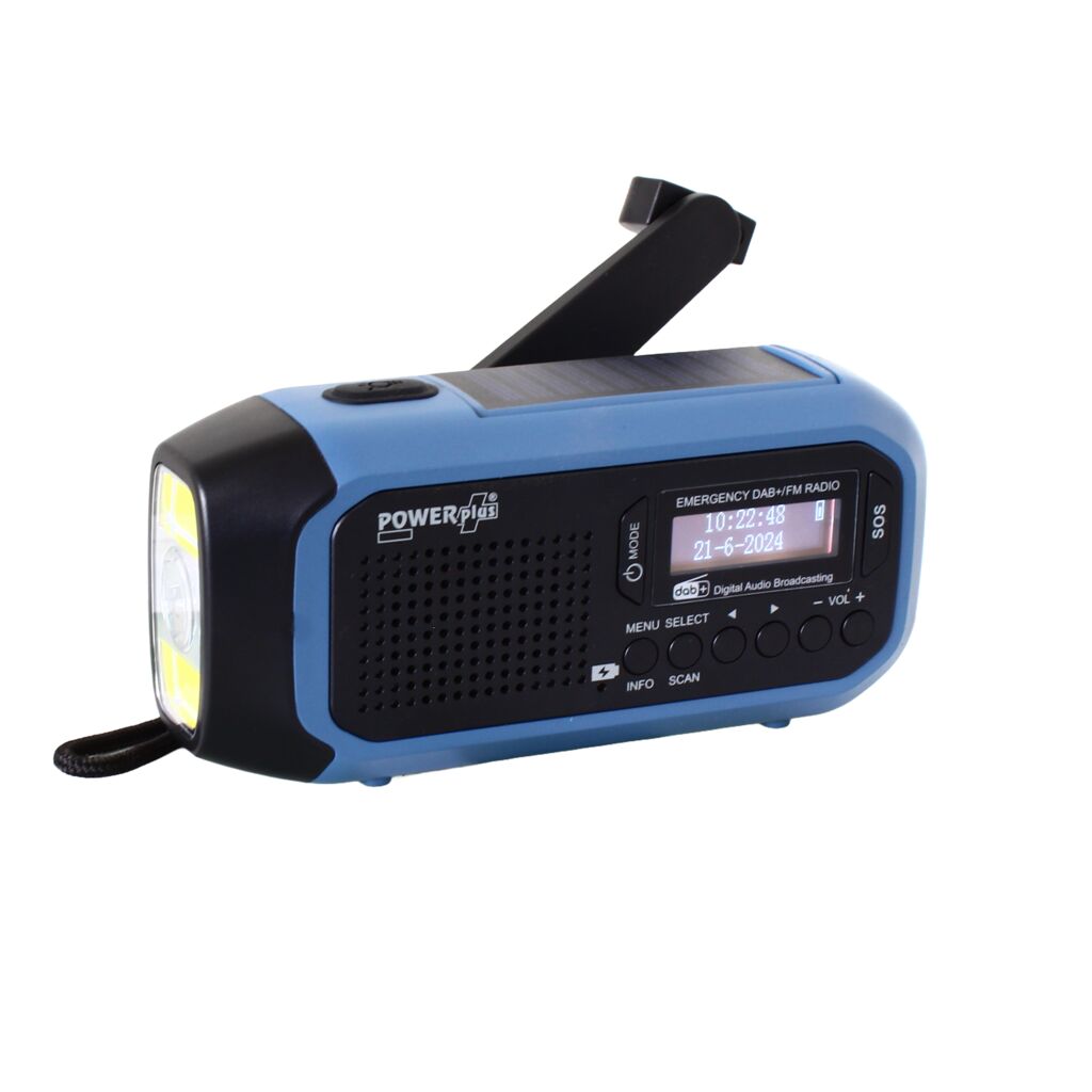 DAB+/FM Radio Solar Dynamo Flashlight Powerbank Alarm POWERplus Hyena