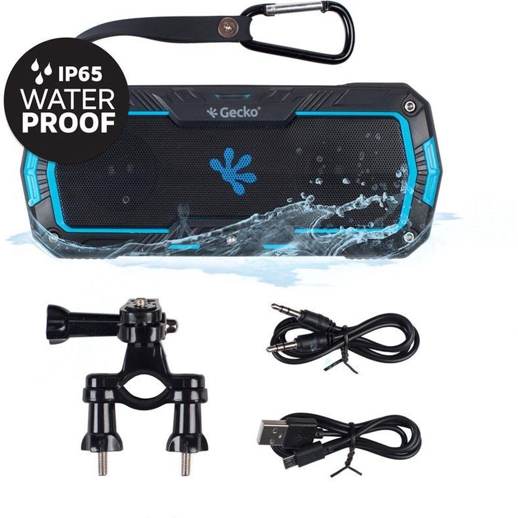 Compact Bluetooth Speaker Gecko Sound Rectangle 10W Waterproof