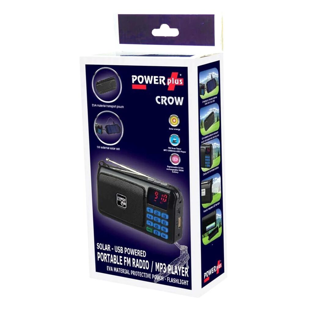 Solar FM Radio and MP3 Player POWERplus Crow Portable