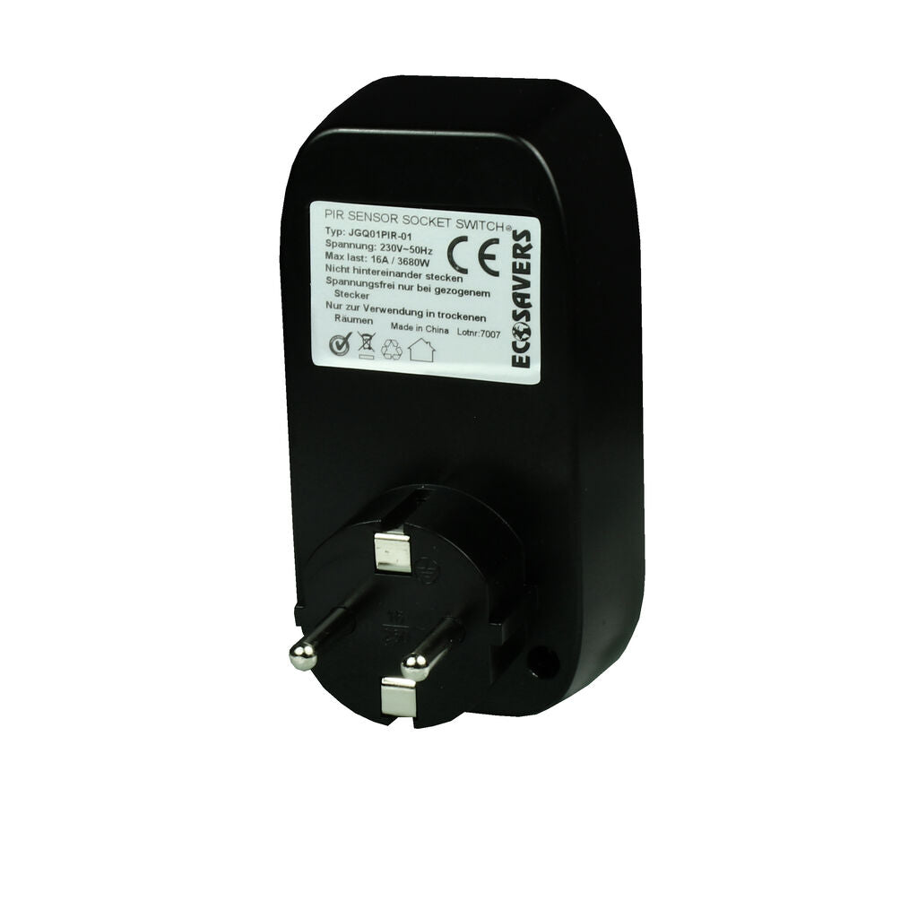 Socket with EcoSavers PIR Motion Sensor, Automatic Switch