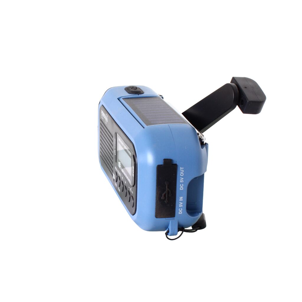 DAB+/FM Radio Solar Dynamo Flashlight Powerbank Alarm POWERplus Hyena (Image 3 of 10) - DAB+/FM POWERplus Hyena Emergency Radio - Solar, Dynamo, USB-C, Powerbank, 2xLED, Replaceable Batte. Keywords: helmet. SKU: 8717853706158 POWERplus Hyena
