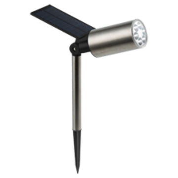 Solar Garden Spotlight 6 LED POWERplus Swan Adjustable (Image 1 of 10) - POWERplus Swan Solar LED Spotlight - Stainless Steel, Warm White Light, IP44 

 Do you want to emph. Keywords: garden, LED. SKU: 8717853705366 POWERplus Swan