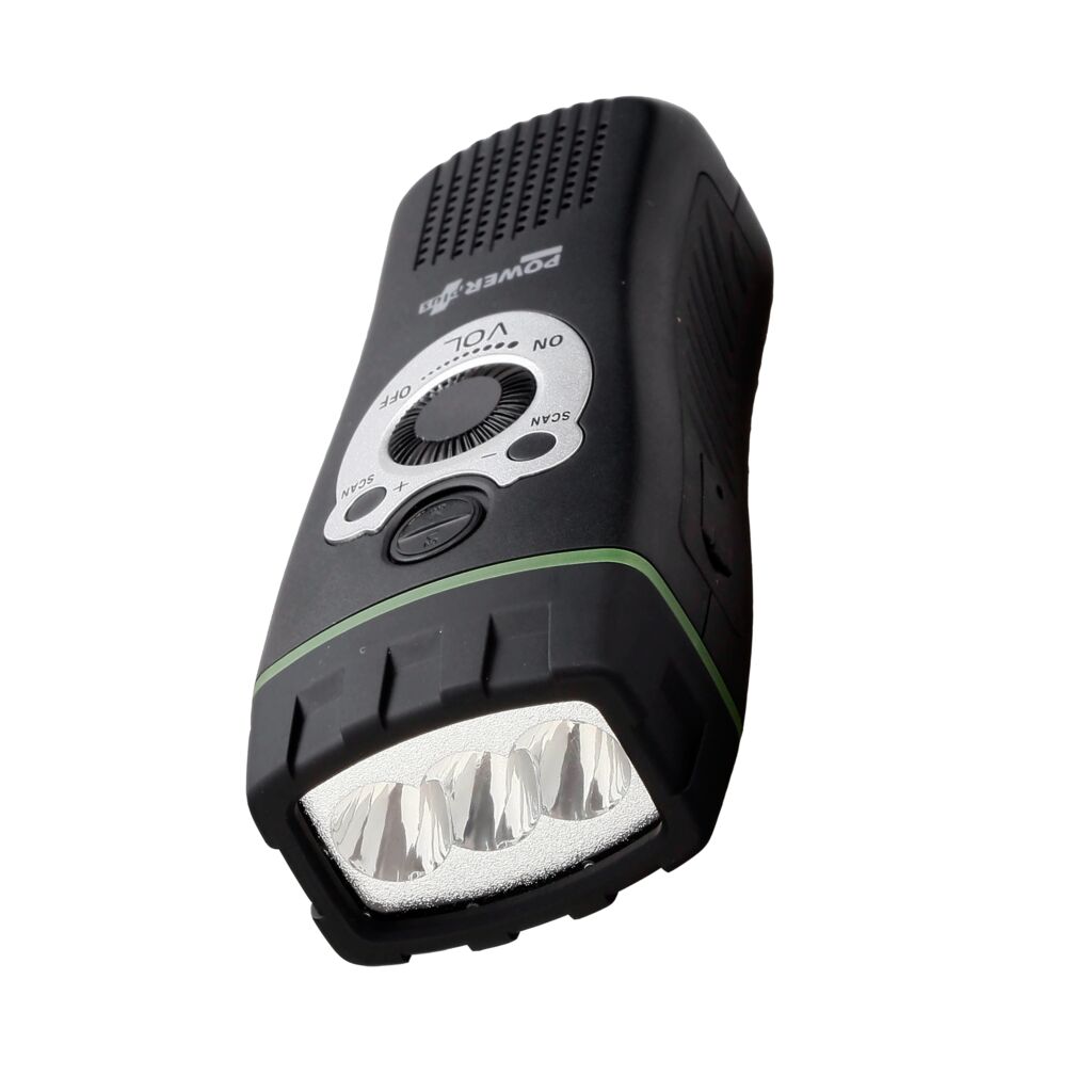 Radio Dynamo LED Flashlight Personal Alarm POWERplus Wolf Emergency (Image 1 of 10) - Independent light, information and a sense of security always at hand - regardless of access to. Keywords: car, edu, toy. SKU: 8717853703515 POWERplus Wolf