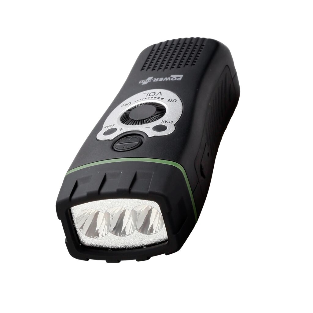 Radio Dynamo LED Flashlight Personal Alarm POWERplus Wolf Emergency (Image 4 of 10) - Independent light, information and a sense of security always at hand - regardless of access to. Keywords: car, edu, toy. SKU: 8717853703515 POWERplus Wolf