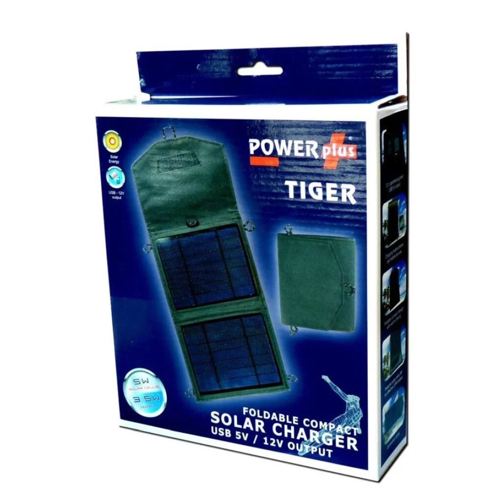 Foldable Solar Charger POWERplus Tiger Solar Panel (Image 4 of 4) - Independent solar energy for your 5V AND 12V USB devices – wherever you are! The POWERplus® Tig. Keywords: toy. SKU: PP-Tiger