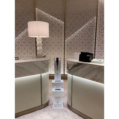 Stand with Disinfectant Liquid Dispenser and STAND UP Basket