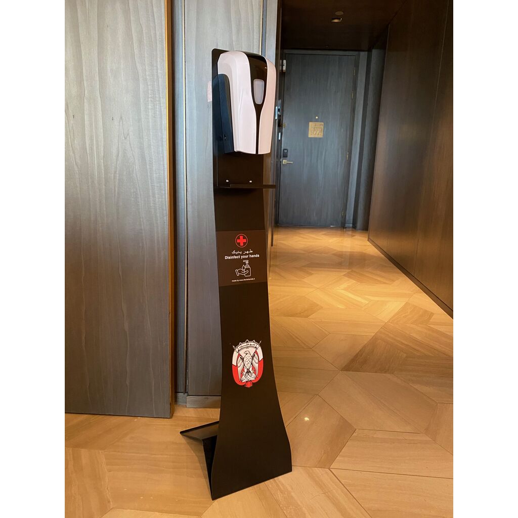 Stand with Disinfectant Liquid Dispenser and STAND UP Basket (Image 6 of 8) - Make sure of the highest standard of hygiene in your company or institution! The free-standing. Keywords: dynamo, flashlight, LED. SKU: B703-329DC-2
