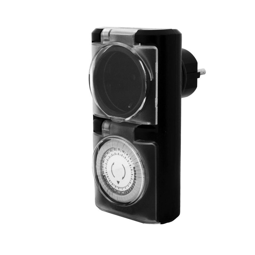 EcoSavers Weatherproof Outdoor Socket with Analog Timer (Image 1 of 5) - EcoSavers 24h External Timer - Analog, IP44 (Schuko) 

 Do you want to automate the operation of yo. Keywords: Archive. SKU: 8717853705755 EcoSavers Outdoor Timeswitch Aanlogu