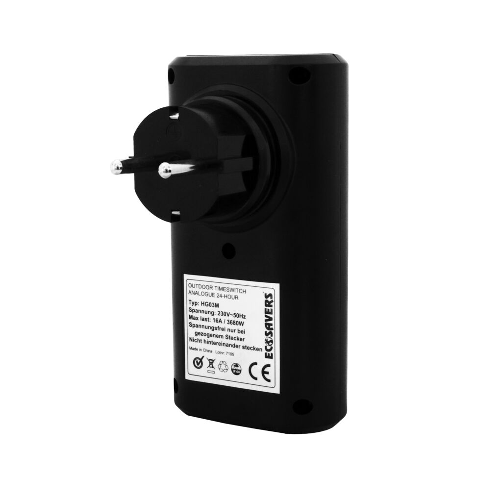 EcoSavers Weatherproof Outdoor Socket with Analog Timer