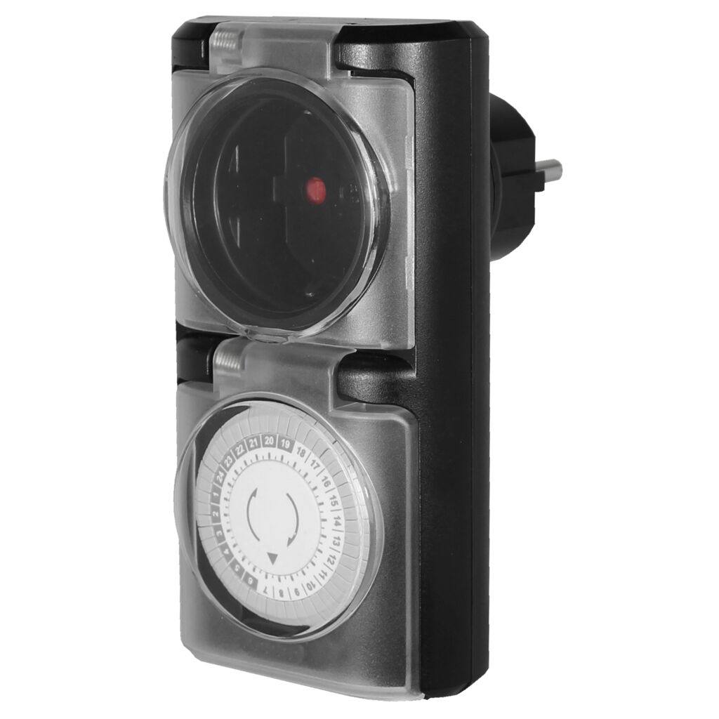 EcoSavers Weatherproof Outdoor Socket with Analog Timer (Image 1 of 5) - EcoSavers 24h External Timer - Analog, IP44 (Schuko) 

 Do you want to automate the operation of yo. Keywords: Archive. SKU: 8717853705755 EcoSavers Outdoor Timeswitch Aanlogu