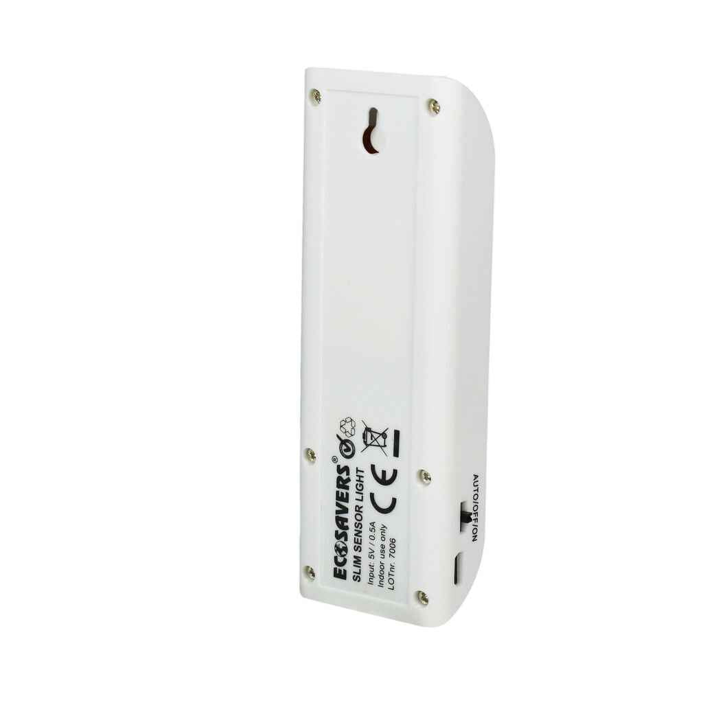 EcoSavers SlimLight 12 LED Motion Sensor Lamp – USB Rechargeable, Magnetic Mount, Warm White Indoor Light
