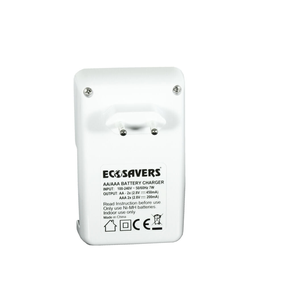 AA AAA Ni-MH EcoSavers Quick Charging Battery Charger (Image 5 of 5) - Intelligent EcoSavers AA/AAA Ni-MH Battery Charger - Zero Standby 

 Are you looking for a reliable. Keywords: hourglass, shower, showertimer. SKU: 8717853704901 EcoSavers Battery Charger