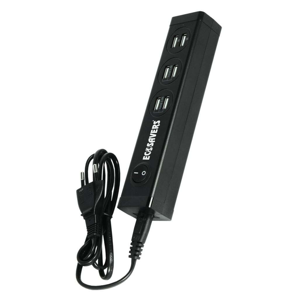 Smart USB Charger 6 Ports 6.8A EcoSavers Economical (Image 2 of 5) - Charge all your devices quickly, safely and economically! The EcoSavers® 6-port smart USB charg. Keywords: hourglass, shower, showertimer. SKU: 8717853704888 EcoSavers Smart USB Charger