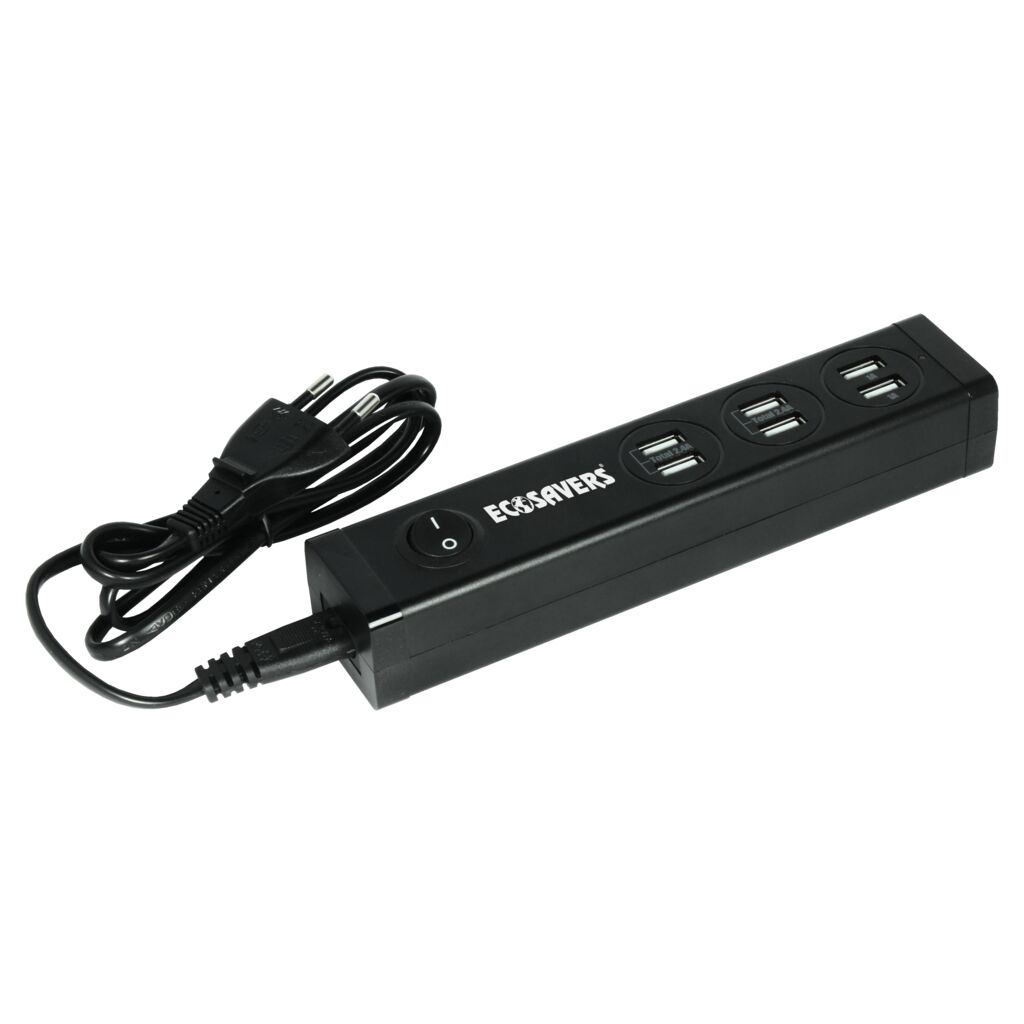 Smart USB Charger 6 Ports 6.8A EcoSavers Economical (Image 1 of 5) - Charge all your devices quickly, safely and economically! The EcoSavers® 6-port smart USB charg. Keywords: hourglass, shower, showertimer. SKU: 8717853704888 EcoSavers Smart USB Charger