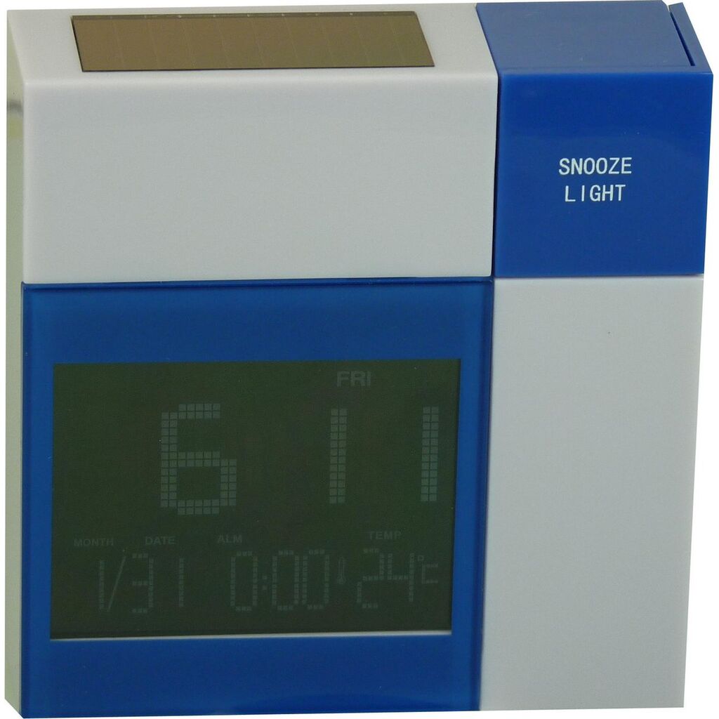 Solar Clock Alarm Clock Thermometer POWERplus Racoon Sound Activation