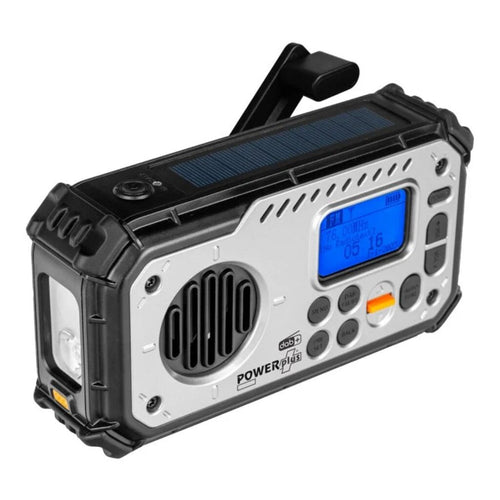 Solar Radio DAB+/FM Speaker Powerbank Flashlight Clock – POWERplus Bison