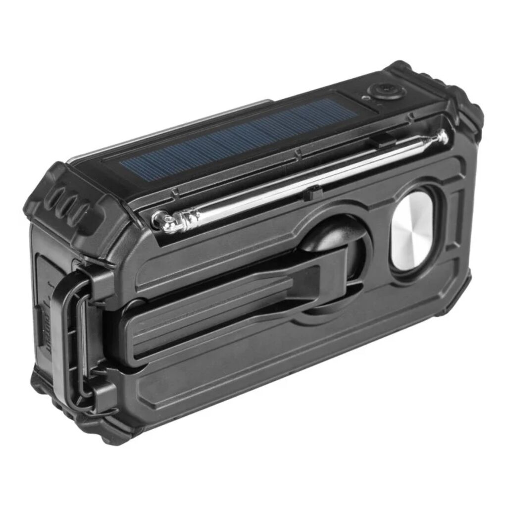 Solar Radio DAB+/FM Speaker Powerbank Flashlight Clock POWERplus Bison