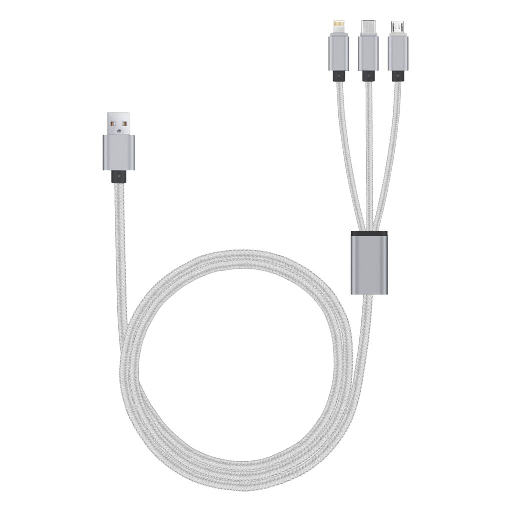 Multi USB 3in1 POWERplus cable (microUSB, Lightning, USB-C) (Image 1 of 1) - Tired of tangled cables for various devices? The 3in1 POWERplus Multi USB charging cable is a si. Keywords: cable. SKU: POWERplus Multi USB Cable